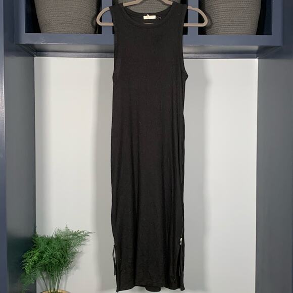 Rag & Bone The Knit Rib Zip Midi Dress Black Size M - Picture 6 of 13